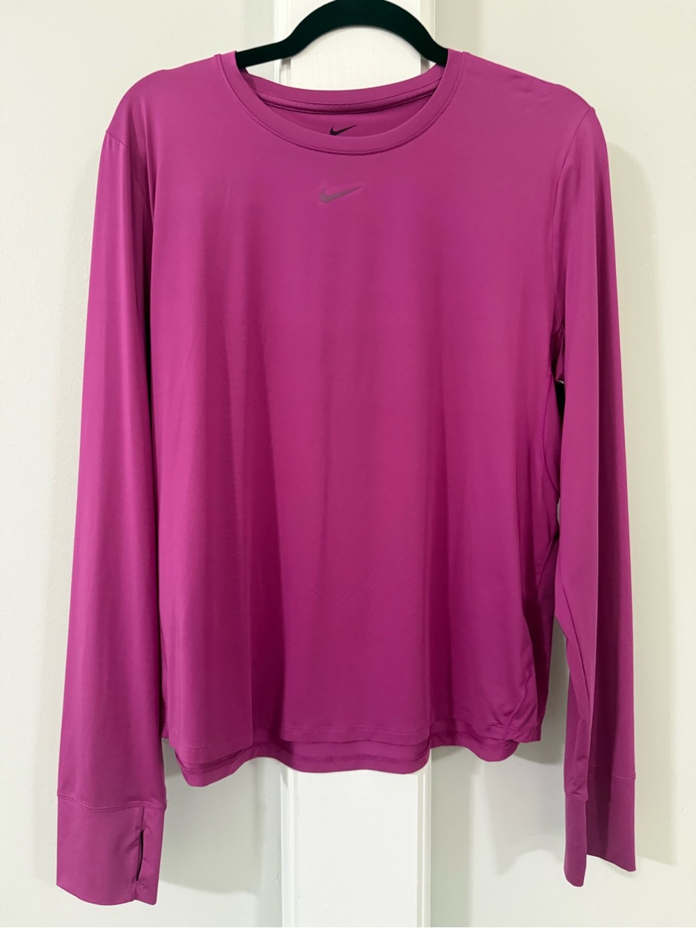 Nike Berry Pink Dri-FIT Crew Neck Long Sleeve Top